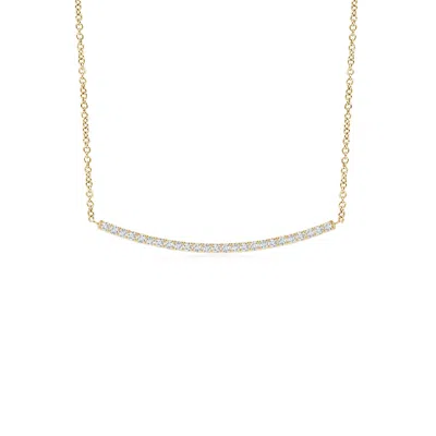 Angara Classic Diamond Curved Bar Necklace In Gold
