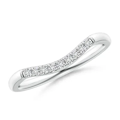 Angara Classic Diamond Curved Comfort Fit Wedding Ring For Her In Metallic