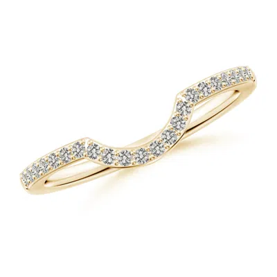 Angara Classic Diamond Curved Comfort Fit Wedding Ring In Gold