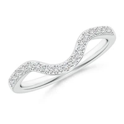 Angara Classic Diamond Curved Comfort Fit Women's Ring In White