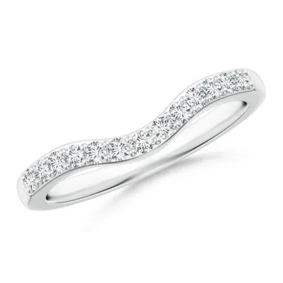 Angara Classic Diamond Half Eternity Contoured Wedding Ring In Metallic