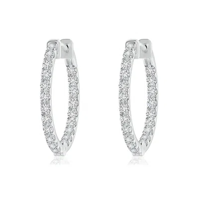 Angara Classic Diamond Inside Out Hoop Earrings