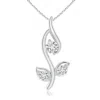 Angara Classic Diamond Leaf And Vine Pendant In White Gold/h