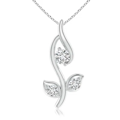 Angara Classic Diamond Leaf And Vine Pendant In Metallic