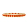 Angara Classic Fire Opal Linear Tennis Bracelet In Yellow Gold/orangish Red