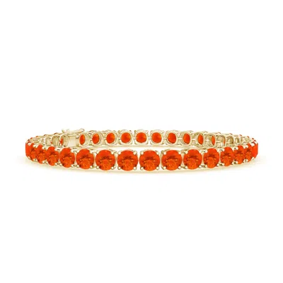 Angara Classic Fire Opal Linear Tennis Bracelet In Orange