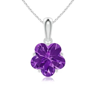 Angara Classic Five-petal Flower Amethyst Pendant In Purple