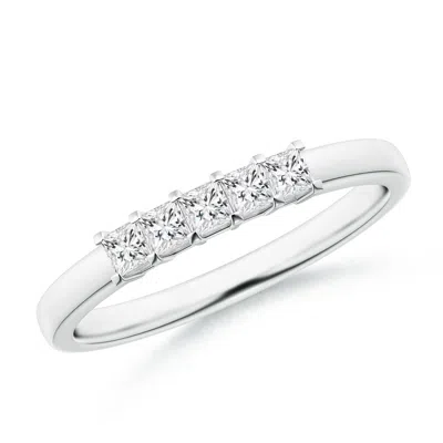 Angara Classic Five Stone Princess Diamond Wedding Ring For Her In Gray