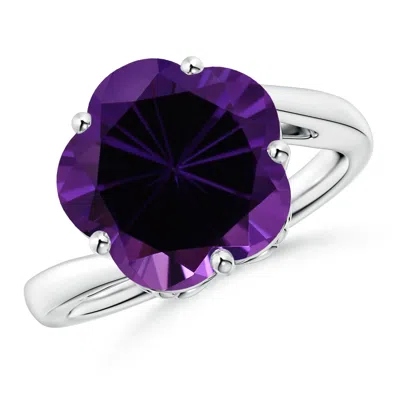 Angara Classic Gia Certified Five-petal Amethyst Flower Ring In Purple