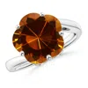 Angara Classic Gia Certified Five-petal Citrine Flower Ring In White Gold/deep Golden