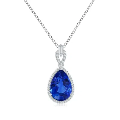 Angara Classic Gia Certified Pear-shaped Blue Sapphire Solitaire Pendant