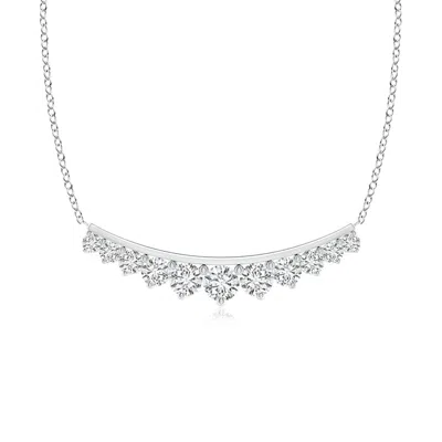 Angara Classic Graduating Round Diamond Curved Necklace In Metallic