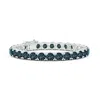 Angara Classic Lab-grown Alexandrite Linear Tennis Bracelet In White Gold/bluish Green Changing To Brownish Or Pinkish Purple