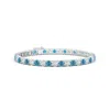 Angara Classic Lab-grown Fancy Intense Blue And White Diamond Linear Tennis Bracelet In White Gold/fancy Intense