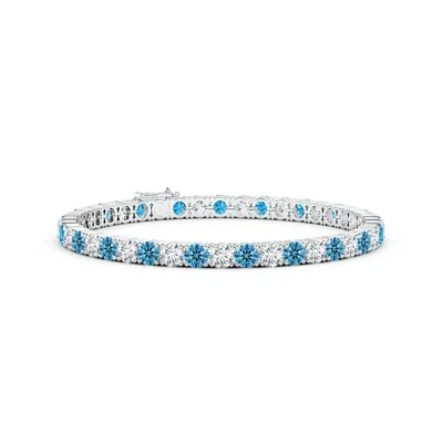 Angara Classic Lab-grown Fancy Intense Blue And White Diamond Linear Tennis Bracelet