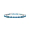 Angara Classic Lab-grown Fancy Intense Blue Diamond Linear Tennis Bracelet In White Gold/fancy Intense