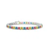 Angara Classic Lab-grown Fancy Intense Multi-color Diamond Linear Tennis Bracelet In White Gold/fancy Intense