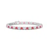 Angara Classic Lab-grown Fancy Intense Pink And White Diamond Linear Tennis Bracelet In White Gold/fancy Intense