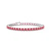 Angara Classic Lab-grown Fancy Intense Pink Diamond Linear Tennis Bracelet In White Gold/fancy Intense