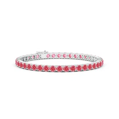 Angara Classic Lab-grown Fancy Intense Pink Diamond Linear Tennis Bracelet