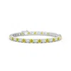Angara Classic Lab-grown Fancy Intense Yellow And White Diamond Linear Tennis Bracelet In White Gold/fancy Intense