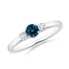 Angara Classic London Blue Topaz And Diamond Three Stone Ring In White Gold/deep Greenish Blue