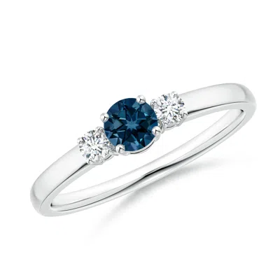 Angara Classic London Blue Topaz And Diamond Three Stone Ring In Metallic