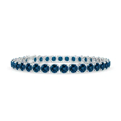 Angara Classic London Blue Topaz Linear Tennis Bracelet