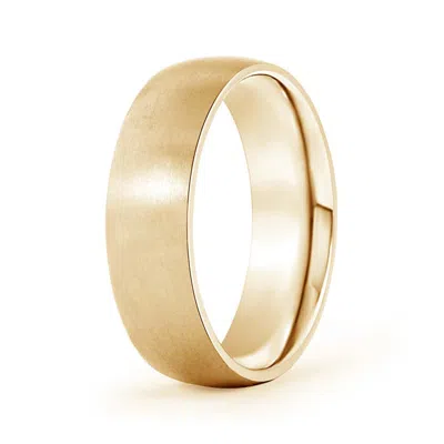 Angara Classic Matte Finish Low Dome Wedding Band For Men In Yellow Gold