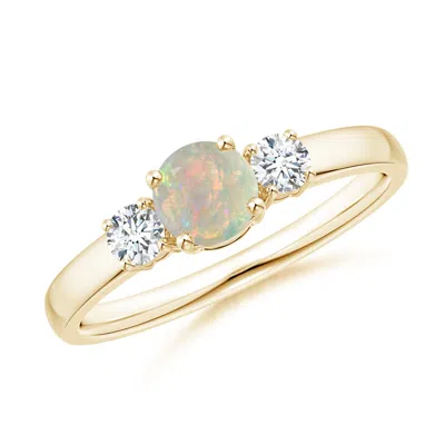 Angara Classic Opal And Diamond Three Stone Engagement Ring In Gold