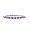 Angara Classic Oval Amethyst And Diamond Tennis Bracelet