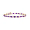 Angara Classic Oval Amethyst Tennis Bracelet In Yellow Gold/medium Dark Purple