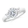 Angara Classic Oval And Trapezoid Lab-grown Diamond Three Stone Engagement Ring In White Gold/f-g