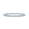 Angara Classic Oval Aquamarine And Diamond Tennis Bracelet In White Gold/light Swiss Blue
