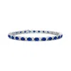 Angara Classic Oval Blue Sapphire And Diamond Tennis Bracelet In White Gold/medium To Rich Blue