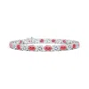 Angara Classic Oval Fancy Intense Pink And White Diamond Tennis Link Bracelet