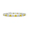 Angara Classic Oval Fancy Intense Yellow And White Diamond Tennis Link Bracelet In White Gold/fancy Intense
