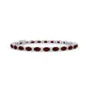 Angara Classic Oval Garnet And Diamond Tennis Bracelet In White Gold/medium Red