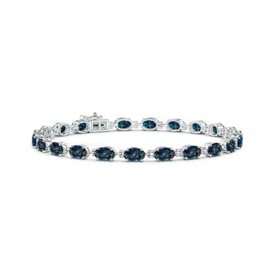 Angara Classic Oval Lab-grown Alexandrite Tennis Bracelet In Blue