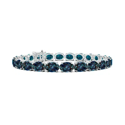 Angara Classic Oval Lab-grown Alexandrite Tennis Link Bracelet In Blue