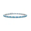 Angara Classic Oval Lab-grown Fancy Intense Blue And White Diamond Tennis Bracelet In White Gold/fancy Intense