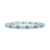 Angara Classic Oval Lab-grown Fancy Intense Blue And White Diamond Tennis Link Bracelet In White Gold/fancy Intense