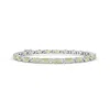 Angara Classic Oval Opal And Diamond Tennis Bracelet In White Gold/milky With Medium Play Of Colour