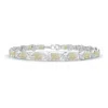 Angara Classic Oval Opal And Diamond Xoxo Link Bracelet In White Gold/milky With Medium Play Of Colour