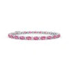 Angara Classic Oval Pink Sapphire And Diamond Tennis Bracelet In White Gold/medium Pink