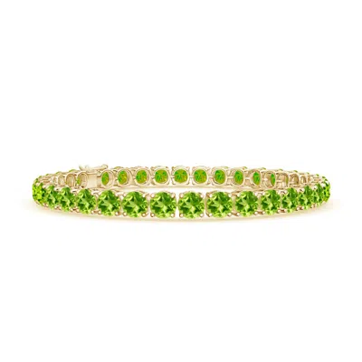 Angara Classic Peridot Linear Tennis Bracelet In Gold