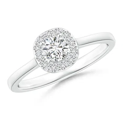 Angara Classic Prong-set Round Diamond Halo Ring
