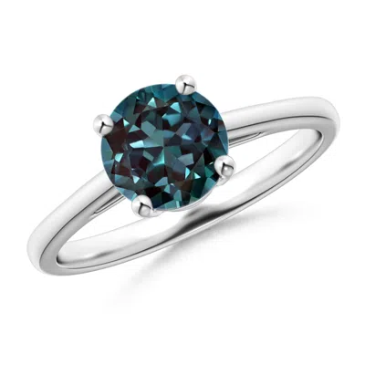 Angara Classic Prong-set Round Lab-grown Alexandrite Solitaire Ring In Metallic