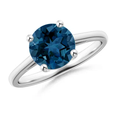 Angara Classic Prong-set Round London Blue Topaz Solitaire Ring