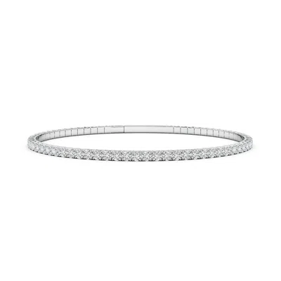Angara Classic Round Diamond Flex Bangle In Metallic